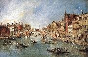 Francesco Guardi Three Arched Bridge at Cannaregio oil on canvas